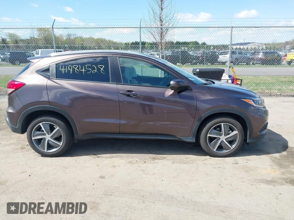 2021 Honda HR-V EX with VIN 3CZRU6H55MM750120, listed as a IAAI auction lot 41984528 with 21,512 mi miles. Bid and sale history available at carsss.com. Image 13.