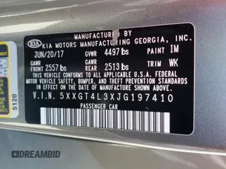 2018 Kia Optima LX with VIN 5XXGT4L3XJG197410, listed as a Copart auction lot 52569325 with 137,515 mi miles and Salvage Title. Bid and sale history available at DreamBid. Image 14.