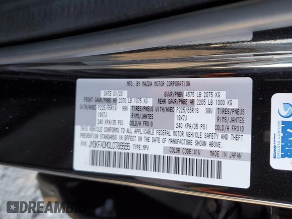 2020 Mazda CX-5 Grand Touring with VIN JM3KFADM0L0786565, listed as a Copart auction lot 48430915 with 60,390 mi miles and Salvage Title. Bid and sale history available at carsss.com. Image 15.