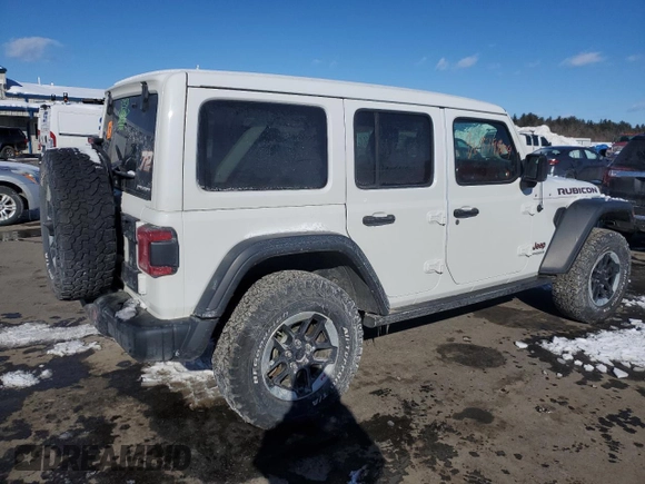 2021 Jeep Wrangler Unlimited Rubicon with VIN 1C4HJXFGXMW728148, listed as a Copart auction lot 45118085 with 97,754 mi miles and Salvage Title. Bid and sale history available at carsss.com. Image 3.