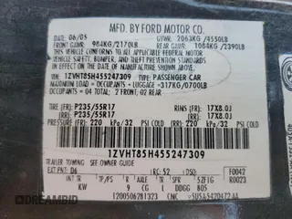 2005 Ford Mustang GT Deluxe with VIN 1ZVHT85H455247309, listed as a Copart auction lot 46153465 with 138,258 mi miles and Salvage Title. Bid and sale history available at DreamBid. Image 13.