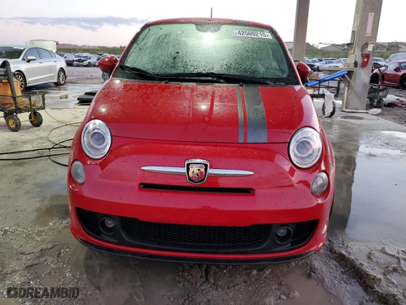 2015 FIAT 500 Abarth with VIN 3C3CFFFH7FT502497, listed as a Copart auction lot 42500215 with 23,992 mi miles and Salvage Title. Bid and sale history available at carsss.com. Image 5.