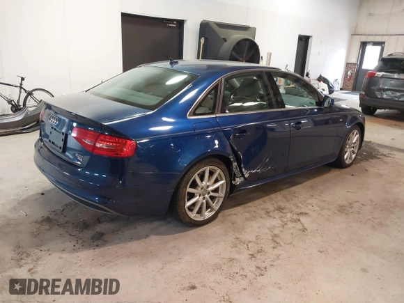 2015 Audi A4 Premium Plus with VIN WAUFFAFL2FN018024, listed as a IAAI auction lot 41364003 with 62,148 mi miles. Bid and sale history available at carsss.com. Image 4.