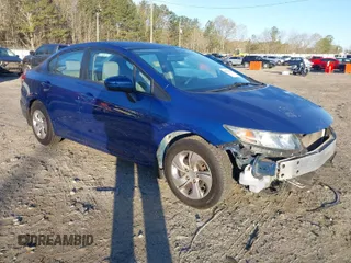 2014 Honda Civic Sedan LX with VIN 19XFB2F57EE077207, listed as a IAAI auction lot 41854326 with 128,068 mi miles. Bid and sale history available at carsss.com. Image 1.