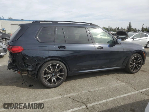 2022 BMW X7 xDrive40i with VIN 5UXCW2C00N9M54284, listed as a Copart auction lot 46675775 with 37,386 mi miles and Salvage Title. Bid and sale history available at carsss.com. Image 3.