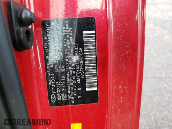 2014 Hyundai Veloster RE:FLEX z VIN KMHTC6AD1EU184837, wystawiony jako Copart lot #41497085 z przebiegiem 114 958 mil mil oraz Szkoda całkowita • Salvage title. Historia ofert i sprzedaży dostępna na DreamBid. Obrazek 13.