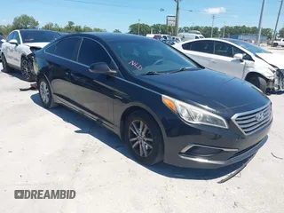 2016 Hyundai Sonata 2.4L with VIN 5NPE24AF7GH313389, listed as a IAAI auction lot 42049855 with 157,366 mi miles and . Bid and sale history available at carsss.com. Image 1.