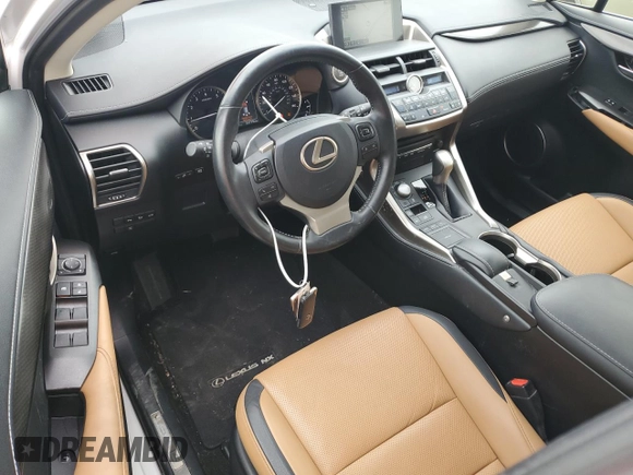 2016 Lexus NX 200t with VIN JTJBARBZ1G2093127, listed as a Copart auction lot 58382955 with 52,199 mi miles and Salvage title. Bid and sale history available at DreamBid. Image 8.
