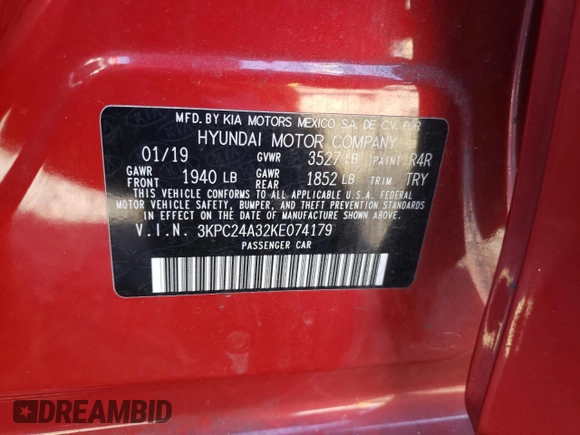 2019 Hyundai Accent SE with VIN 3KPC24A32KE074179, listed as a Copart auction lot 71441153 with 32,871 mi miles. Bid and sale history available at carsss.com. Image 14.