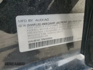 2014 Audi A4 Premium with VIN WAUBFAFL1EN030856, listed as a Copart auction lot 51037435 with 95,190 mi miles and Salvage Title. Bid and sale history available at carsss.com. Image 12.