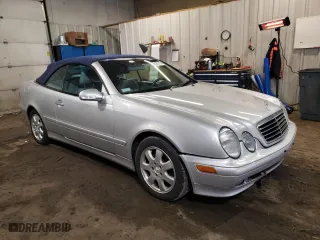 2001 Mercedes-Benz CLK-Class with VIN WDBLK65G01T079748, listed as a Copart auction lot 50126715 with 120,266 mi miles and Salvage Title. Bid and sale history available at carsss.com. Image 4.