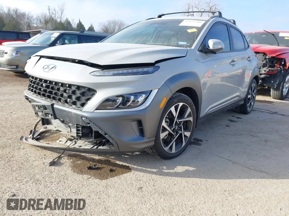 2022 Hyundai Kona Limited with VIN KM8K53A3XNU795476, listed as a IAAI auction lot 41172280 with 13,684 mi miles. Bid and sale history available at carsss.com. Image 17.