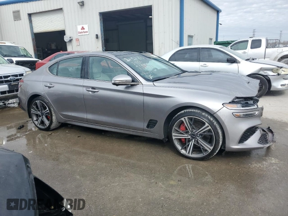 2024 Genesis G70 Sport Advanced with VIN KMTG54SE8RU138988, listed as a Copart auction lot 42835125 with 6,200 mi miles and Salvage Title. Bid and sale history available at DreamBid. Image 4.