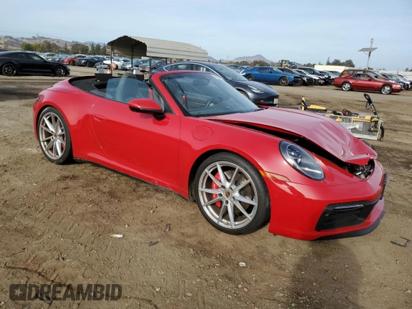 2020 Porsche 911 Carrera S with VIN WP0CB2A92LS262255, listed as a Copart auction lot 79292934 with 15,704 mi miles and Salvage Title. Bid and sale history available at carsss.com. Image 4.