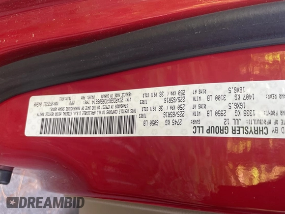 2013 Dodge Grand Caravan SE with VIN 2C4RDGBG7DR506614, listed as a Copart auction lot 54992185 with 154,290 mi miles and Clean Title. Bid and sale history available at DreamBid. Image 10.
