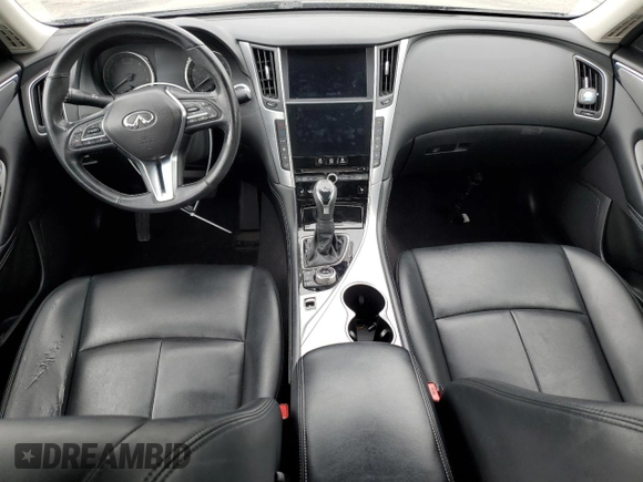 2021 Infiniti Q50 3.0t LUXE with VIN JN1EV7BP1MM702985, listed as a Copart auction lot 47668935 with 0 mi miles and Salvage Title. Bid and sale history available at carsss.com. Image 8.
