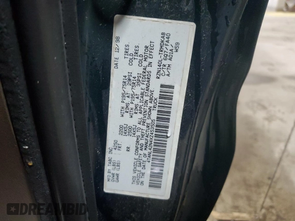 1999 Toyota Tacoma with VIN 4TANL42N4XZ453505, listed as a Copart auction lot 63399325 with 175,198 mi miles and Salvage title. Bid and sale history available at DreamBid. Image 13.