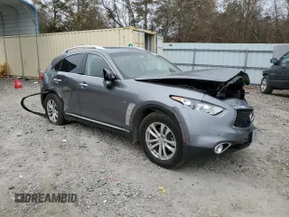 2017 Infiniti QX70 with VIN JN8CS1MW6HM415974, listed as a Copart auction lot 86130374 with 77,638 mi miles and Salvage Title. Bid and sale history available at carsss.com. Image 4.