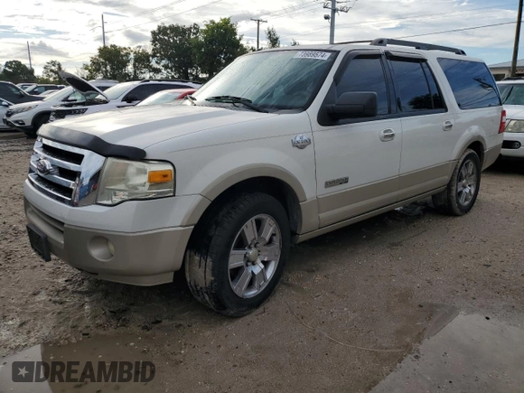 2008 Ford Expedition EL Eddie Bauer with VIN 1FMFK17508LA01103, listed as a Copart auction lot 73989574 with 0 mi miles and Non Repairable. Bid and sale history available at carsss.com. Image 1.
