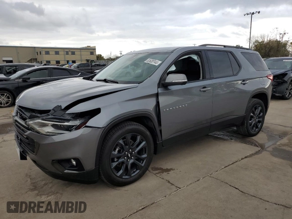 2021 Chevrolet Traverse RS with VIN 1GNERJKW1MJ143226, listed as a Copart auction lot 80538144 with 0 mi miles and Salvage Title. Bid and sale history available at carsss.com. Image 1.