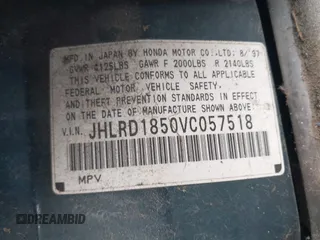 1997 Honda CR-V with VIN JHLRD1850VC057518, listed as a IAAI auction lot 41948236 with 251,707 mi miles. Bid and sale history available at carsss.com. Image 9.