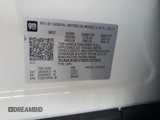 2022 Chevrolet Equinox LS z VIN 3GNAXHEVXNS237315, wystawiony jako Copart lot #57390925 z przebiegiem 22 590 mil mil oraz Szkoda całkowita • Salvage title. Historia ofert i sprzedaży dostępna na DreamBid. Obrazek 13.