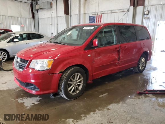 2014 Dodge Grand Caravan American Value with VIN 2C4RDGBG4ER230054, listed as a Copart auction lot 54412435 with 68,237 mi miles and Non Repairable. Bid and sale history available at DreamBid. Image 1.