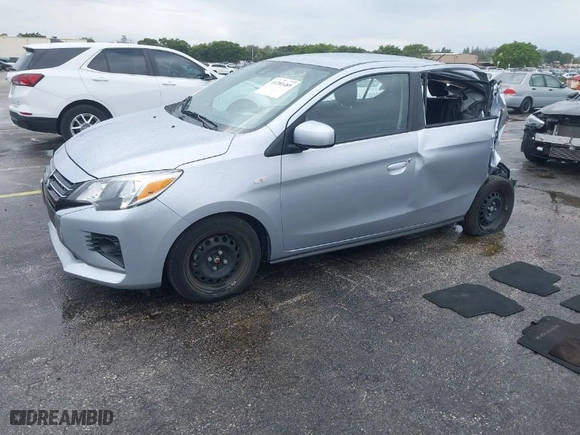 2024 Mitsubishi Mirage G4 ES with VIN ML32FUFJ1RHF00641, listed as a IAAI auction lot 41281489 with 23,183 mi miles. Bid and sale history available at carsss.com. Image 2.