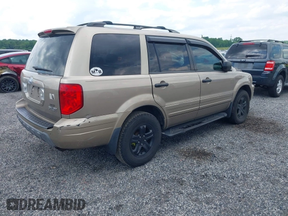 2005 Honda Pilot EX-L z VIN 5FNYF18675B014213, wystawiony jako IAAI lot #42345259 z przebiegiem 244 510 mil mil oraz . Historia ofert i sprzedaży dostępna na DreamBid. Obrazek 4.