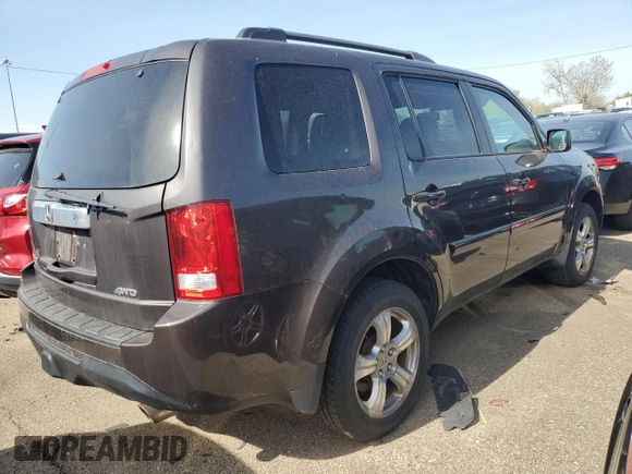 2012 Honda Pilot EX-L with VIN 5FNYF4H5XCB047292, listed as a Copart auction lot 53453475 with 141,092 mi miles and Salvage Title. Bid and sale history available at DreamBid. Image 3.