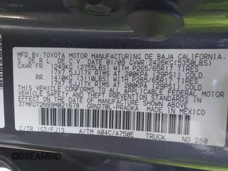 2009 Toyota Tacoma PreRunner with VIN 3TMKU72N99M021678, listed as a IAAI auction lot 41763776 with 155,381 mi miles and . Bid and sale history available at DreamBid. Image 9.