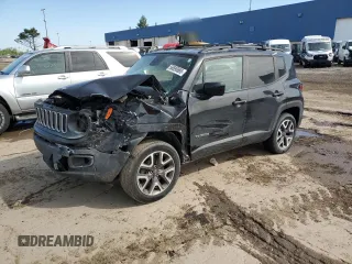 2017 Jeep Renegade Latitude with VIN ZACCJBBB1HPE61184, listed as a Copart auction lot 56690685 with 90,634 mi miles and Salvage title. Bid and sale history available at DreamBid. Image 1.