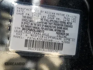 2020 Nissan Kicks S z VIN 3N1CP5BV3LL550172, wystawiony jako Copart lot #52021615 z przebiegiem 70 554 mil mil oraz Szkoda całkowita • Salvage title. Historia ofert i sprzedaży dostępna na DreamBid. Obrazek 13.