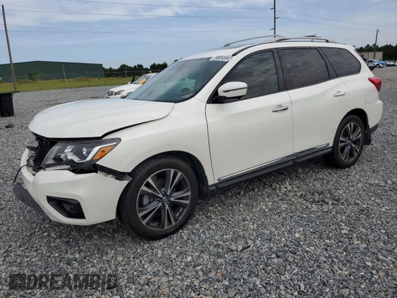 2017 Nissan Pathfinder Platinum with VIN 5N1DR2MN0HC613086, listed as a Copart auction lot 58055945 with 165,759 mi miles and Salvage title. Bid and sale history available at DreamBid. Image 1.