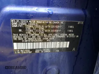2015 Toyota RAV4 LE with VIN 2T3BFREV6FW363083, listed as a Copart auction lot 49550475 with Not Provided miles and Salvage Title. Bid and sale history available at carsss.com. Image 12.