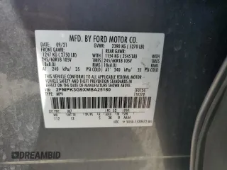 2021 Ford Edge SE with VIN 2FMPK3G9XMBA25180, listed as a Copart auction lot 51391315 with 36,289 mi miles and Clean title. Bid and sale history available at DreamBid. Image 13.