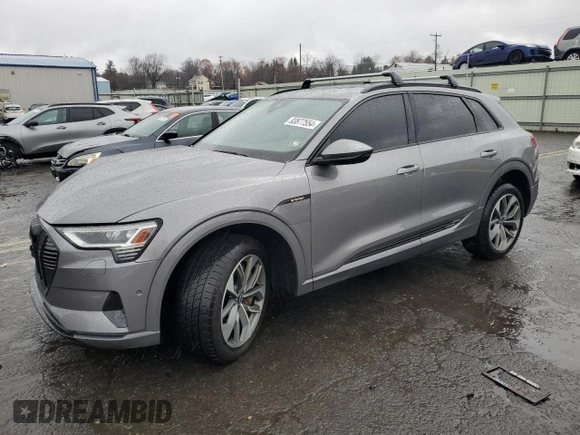 2021 Audi e-tron Premium Plus with VIN WA1LAAGEXMB017927, listed as a Copart auction lot 83877554 with 54,348 mi miles and Salvage Title. Bid and sale history available at DreamBid. Image 1.