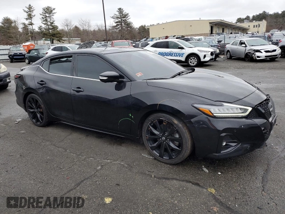 2023 Nissan Maxima SR with VIN 1N4AA6EV8PC501449, listed as a Copart auction lot 46982095 with 19,653 mi miles and Salvage title. Bid and sale history available at DreamBid. Image 4.