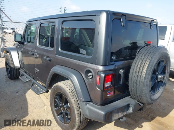 2022 Jeep Wrangler Unlimited Sport S with VIN 1C4HJXDG5NW105931, listed as a IAAI auction lot 42349628 with 37,314 mi miles and . Bid and sale history available at DreamBid. Image 3.