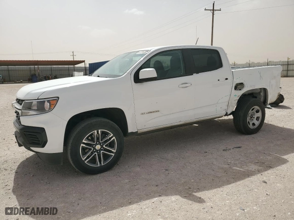 2021 Chevrolet Colorado 2WD Work Truck with VIN 1GCGSBEN6M1187687, listed as a Copart auction lot 47236795 with 27,107 mi miles and Salvage Title. Bid and sale history available at carsss.com. Image 1.