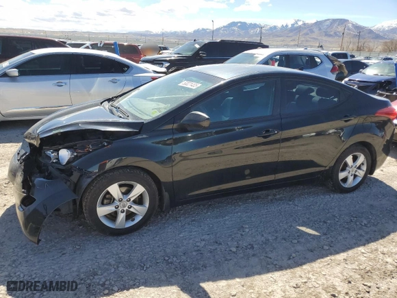 2013 Hyundai Elantra GLS with VIN 5NPDH4AE4DH186159, listed as a Copart auction lot 50021485 with 120,102 mi miles and Salvage Title. Bid and sale history available at carsss.com. Image 1.