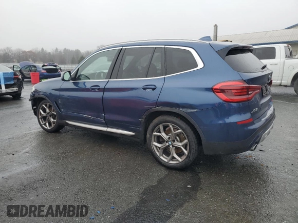 2021 BMW X3 xDrive30i with VIN 5UXTY5C01M9H12745, listed as a Copart auction lot 84824444 with 46,618 mi miles and Salvage Title. Bid and sale history available at DreamBid. Image 2.