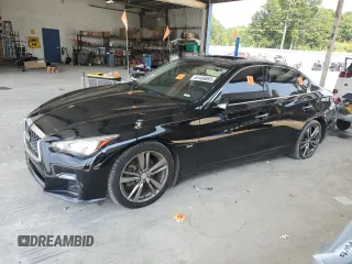 2019 Infiniti Q50 Luxe z VIN JN1EV7AP0KM540779, wystawiony jako Copart lot #61480895 z przebiegiem 131 744 mil mil oraz Szkoda całkowita • Salvage title. Historia ofert i sprzedaży dostępna na DreamBid. Obrazek 1.