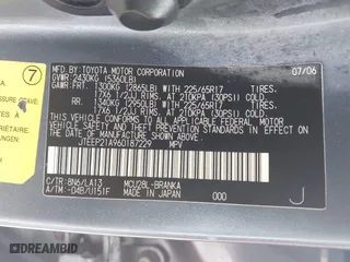 2006 Toyota Highlander w/3rd Row with VIN JTEEP21A960187229, listed as a IAAI auction lot 41723497 with 151,983 mi miles. Bid and sale history available at carsss.com. Image 9.
