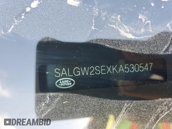 2019 Land Rover Range Rover with VIN SALGW2SEXKA530547, listed as a Copart auction lot 76191474 with Not provided miles and Non repairable. Bid and sale history available at DreamBid. Image 14.