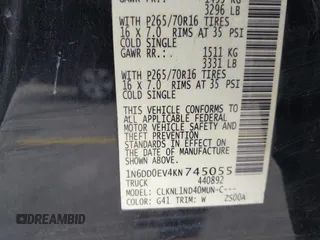 2019 Nissan Frontier SV z VIN 1N6DD0EV4KN745055, wystawiony jako IAAI lot #41913656 z przebiegiem Nie podano mil oraz . Historia ofert i sprzedaży dostępna na DreamBid. Obrazek 9.