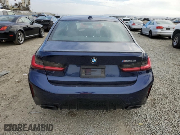 2024 BMW 3 Series M340i with VIN 3MW49FS08R8D87680, listed as a Copart auction lot 48081595 with 6,001 mi miles and Salvage Title. Bid and sale history available at carsss.com. Image 6.