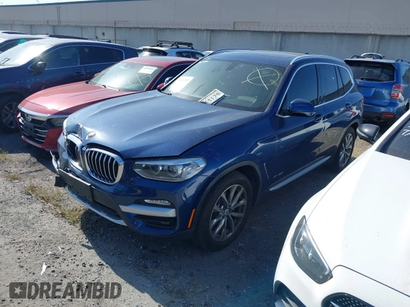 2018 BMW X3 xDrive30i with VIN 5UXTR9C53JLC80951, listed as a IAAI auction lot 41923309 with 98,057 mi miles and . Bid and sale history available at DreamBid. Image 2.