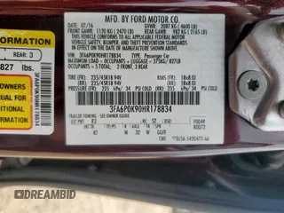 2017 Ford Fusion Titanium with VIN 3FA6P0K90HR178834, listed as a Copart auction lot 57420795 with 127,977 mi miles and Salvage title. Bid and sale history available at DreamBid. Image 12.