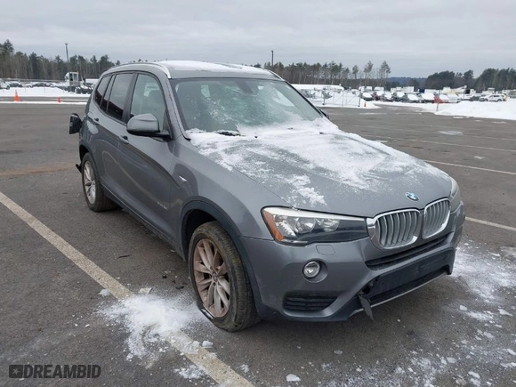 2015 BMW X3 xDrive28i with VIN 5UXWX9C51F0D45386, listed as a IAAI auction lot 41503531 with 102,528 mi miles. Bid and sale history available at carsss.com. Image 1.